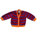 Bloom — Red, Purple & Orange Rib Cardigan | Handknit Kids Knitwear