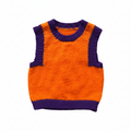 Ashton — Orange & Purple Rib Vest | Handknit Kids Knitwear