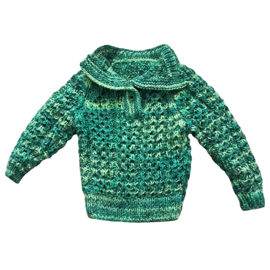 Bailey 3 — Woodland Green Ribbed Jumper | Handknit Kids Knitwear