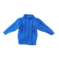 Blue knitted sweater on a white background