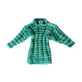 Green striped sweater on a white background