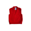 Red sweater vest on a white background