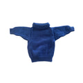 Blue knitted sweater on a white background