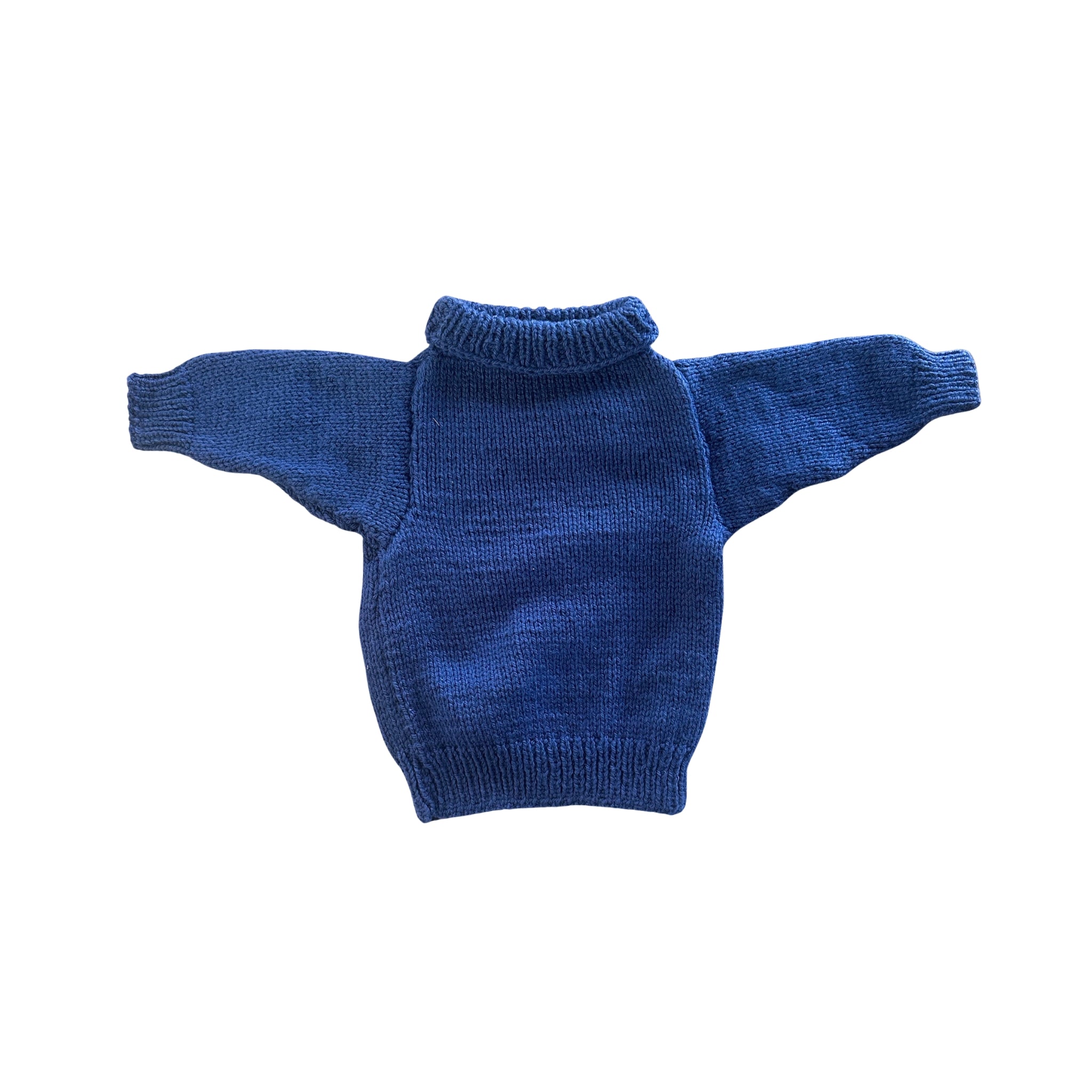Blue knitted sweater on a white background