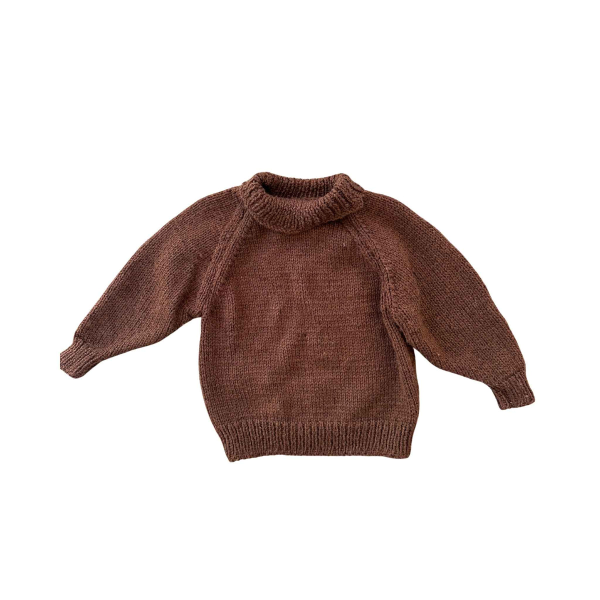 Brown childrens sweater on white background