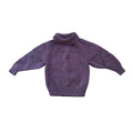 Purple knitted sweater on a white background