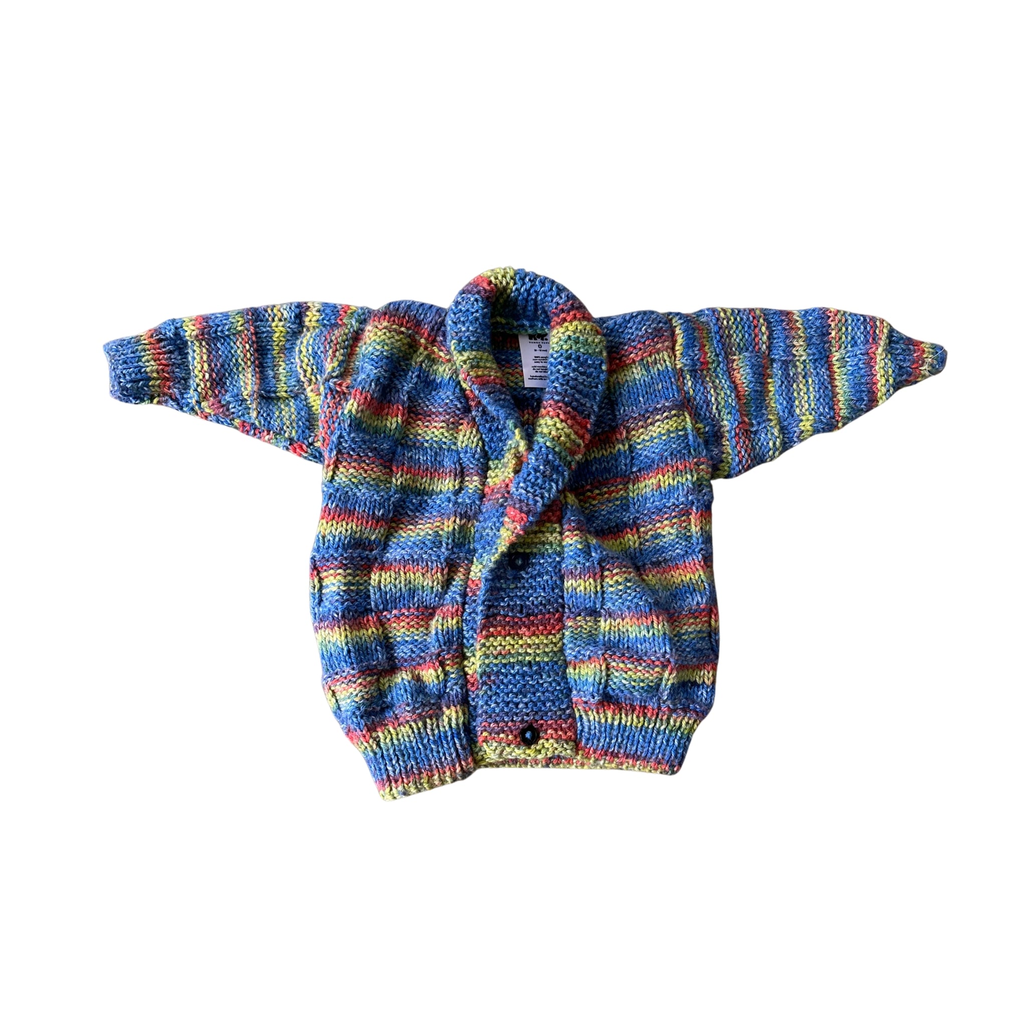 Colorful striped sweater on a white background