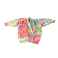 Colorful knitted cardigan on a white background